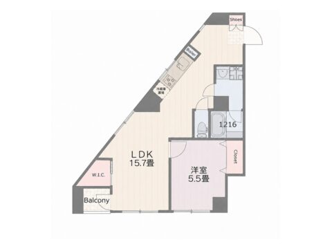 バルミー五反田間取り図　1LDK/45.35㎡