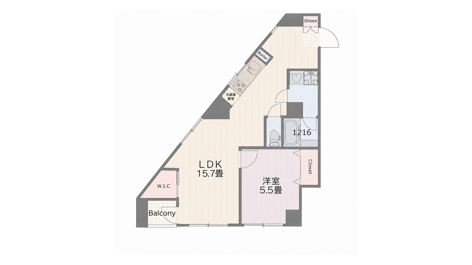 バルミー五反田間取り図　1LDK/45.35㎡