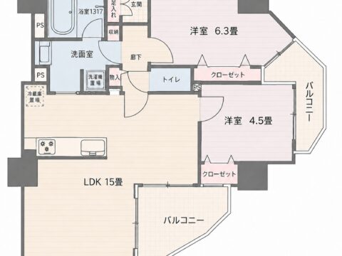 レックス大塚山の手台間取図